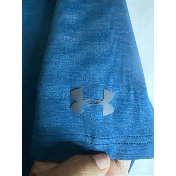 Under Armour Polo Shirt Mens L Blue Golf Preppy HeatGear Casual Short Sleeve - Picture 3 of 10